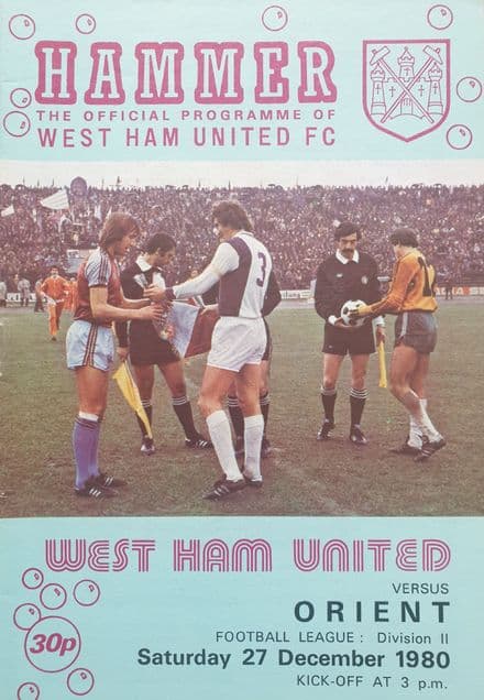 West Ham United v Orient, Div 2 (1980, Dec 27th)