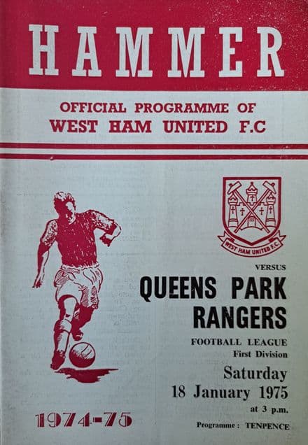 West Ham United v QPR, Div 1 (1975, Jan 18th)