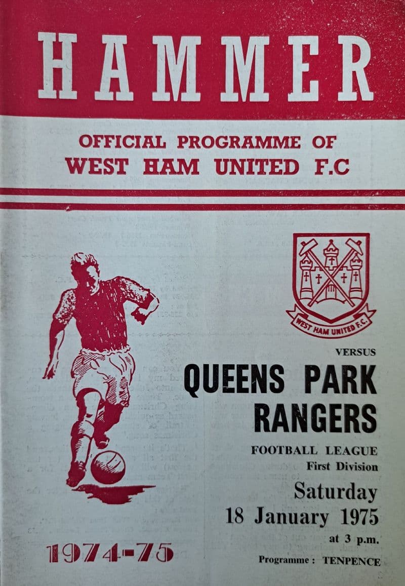 West Ham United v QPR, Div 1 (1975, Jan 18th)