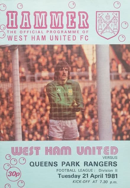 West Ham United v QPR, Div 2 (1981, Apr 21st)