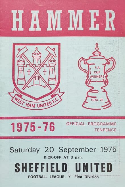 West Ham United v Sheffield United, Div 1 (1975, Sep 20th)