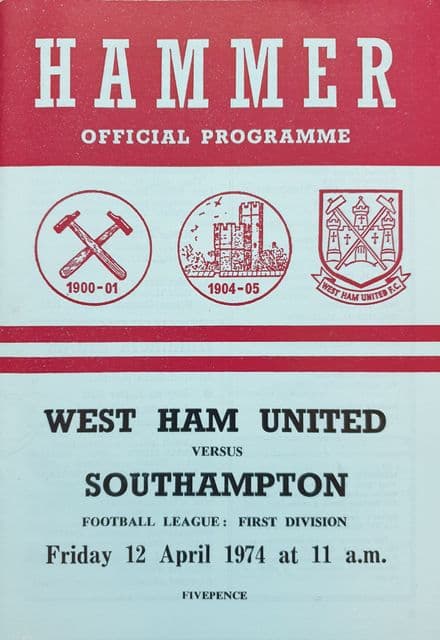 West Ham United v Southampton, Div 1 (1974, Apr 12th)