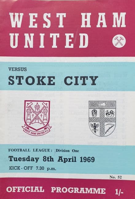 West Ham United v Stoke City, Div 1 (1969, Apr 8th)