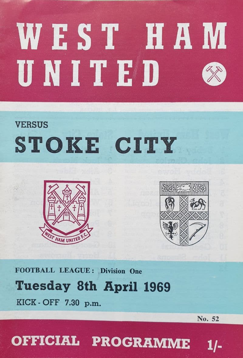 West Ham United v Stoke City, Div 1 (1969, Apr 8th)