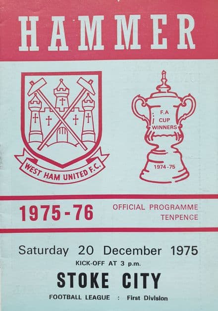 West Ham United v Stoke City, Div 1 (1975, Dec 20th)