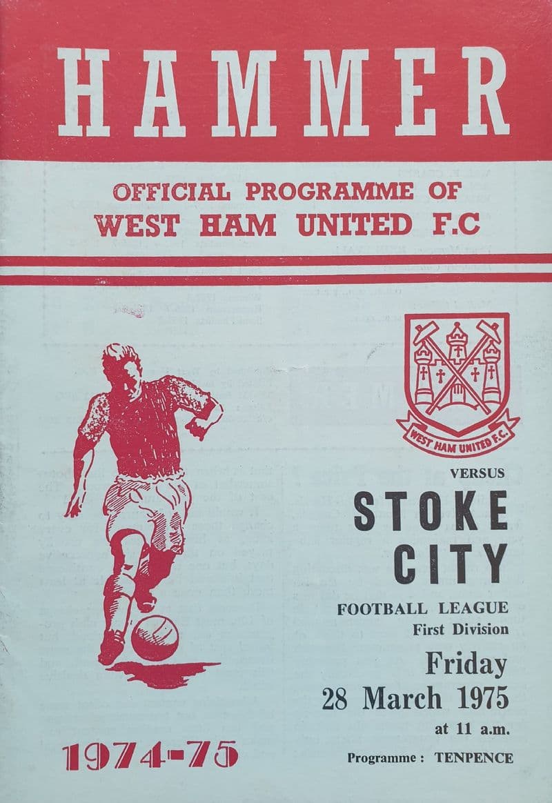 West Ham United v Stoke City, Div 1 (1975, Mar 28th)
