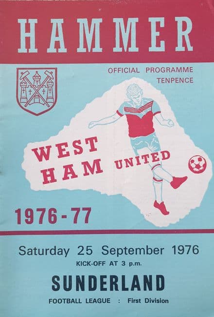 West Ham United v Sunderland, Div 1 (1976, Sep 25th)