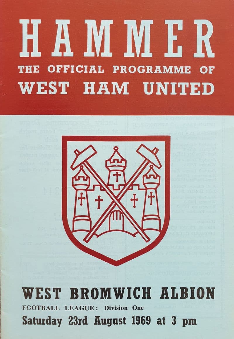 West Ham United v WBA, Div 1 (1969, Aug 23rd)