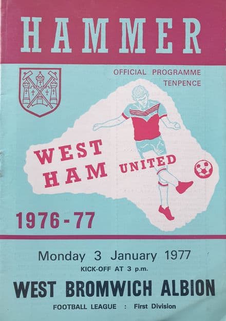 West Ham United v WBA, Div 1 (1977, Jan 3rd)