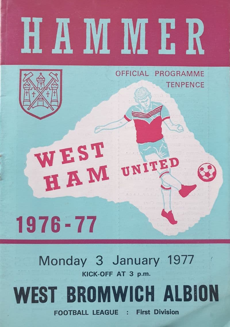 West Ham United v WBA, Div 1 (1977, Jan 3rd)