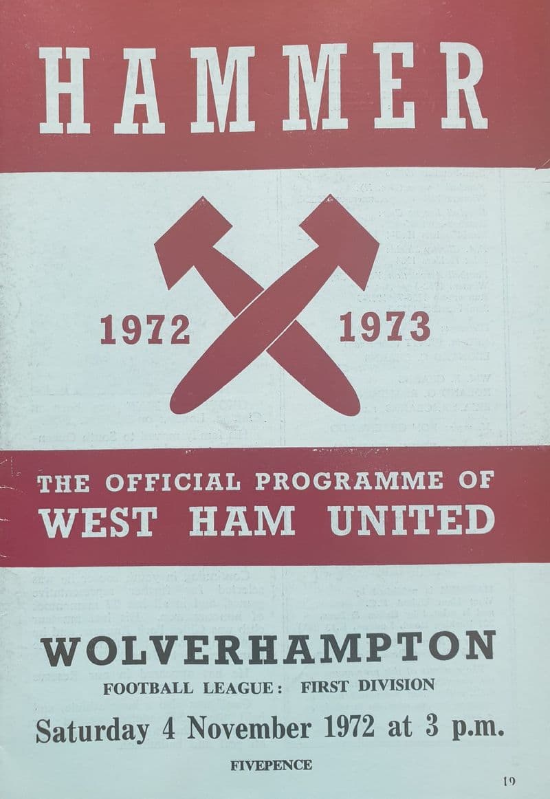 West Ham United v Wolves, Div 1 (1972, Nov 4th)