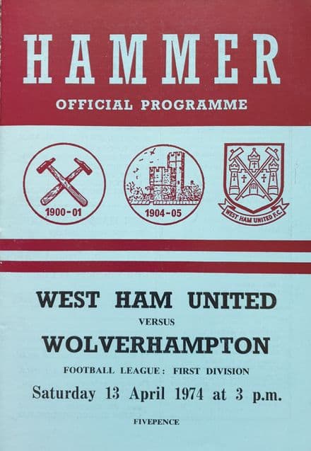 West Ham United v Wolves, Div 1 (1974, Apr 13th)