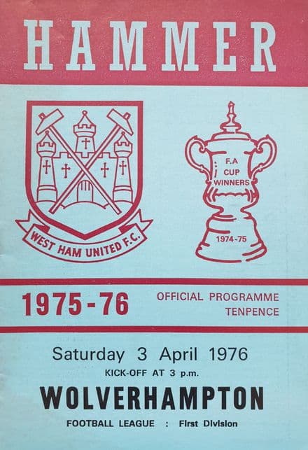 West Ham United v Wolves, Div 1 (1976, Apr 3rd)