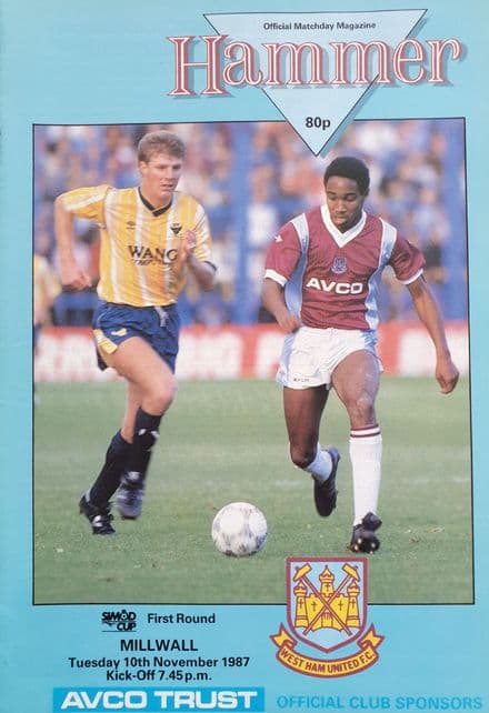West Ham v Millwall, Simod Cup (1987, Nov 10th)