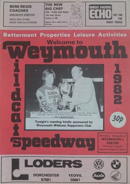 Weymouth v Exeter (1982, Aug 10th)