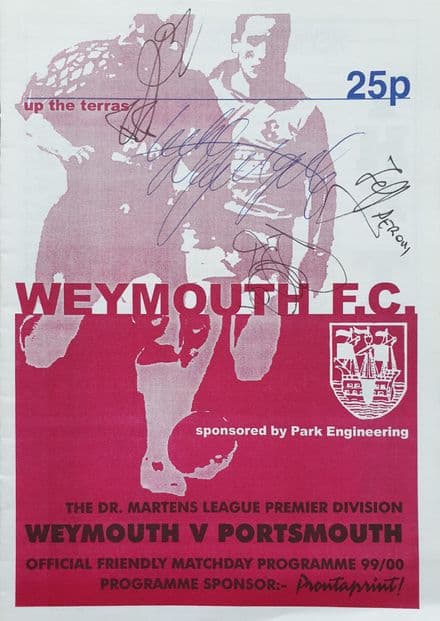 Weymouth v Portsmouth, Friendly (1999, Jul 17th) SIGNED