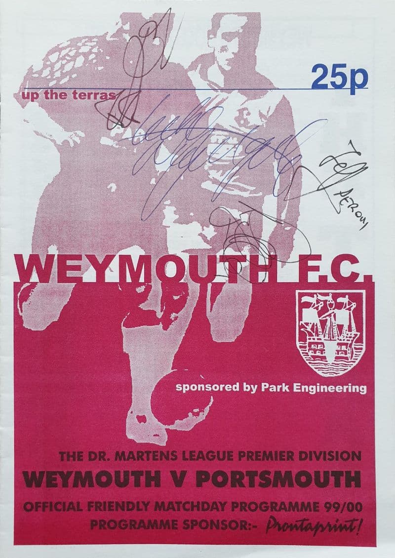 Weymouth v Portsmouth, Friendly (1999, Jul 17th) SIGNED