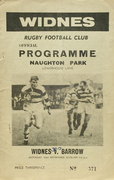 Widnes v Barrow (1962, Sep 22nd)