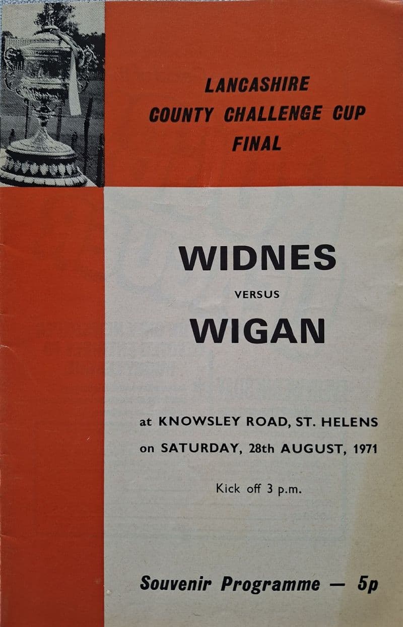 Widnes v Wigan, Lancs Cup F (1971, Aug 28th) No Writing