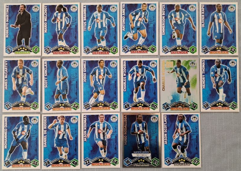 Wigan Athletic, Match Attax Cards x 17 (2009-10)