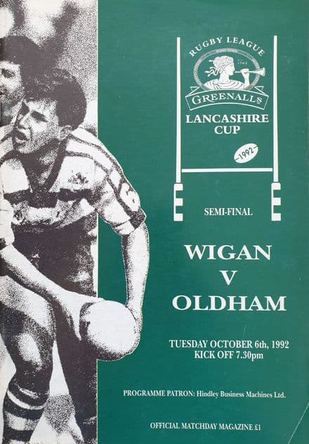 Wigan v Oldham, Lancs Cup SF (1992, Oct 6th)