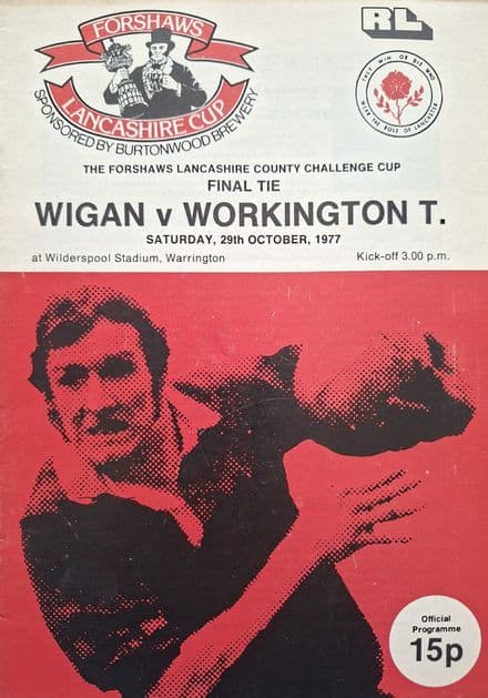 Wigan v Workington, Lancs Cup F (1977, Oct 29th) No Writing