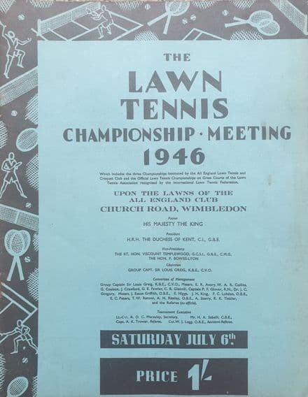 Wimbledon Championships Programme (1946, Jul 6th, Final Day)