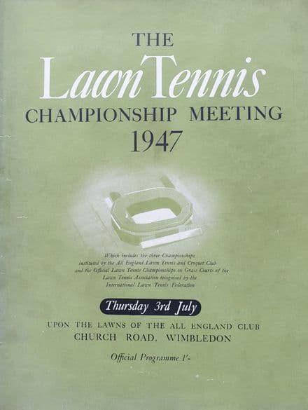 Wimbledon Championships Programme (1947, Jul 3rd, Day 10)