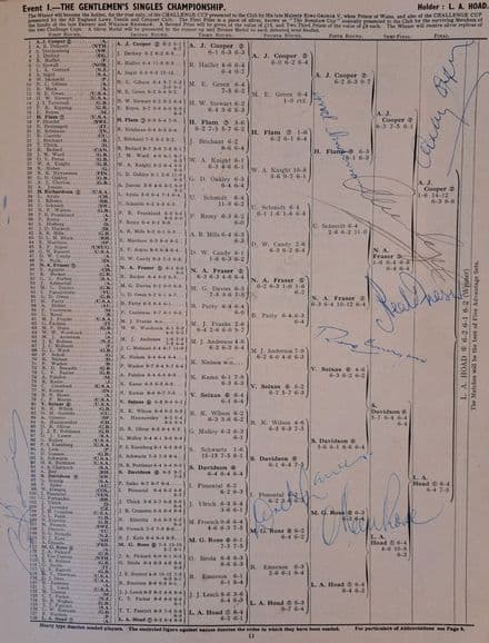 Wimbledon Championships Programme (1958, Jun 27th, Day 5) SIGNED