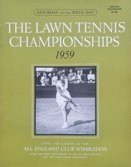 Wimbledon Championships Programme (1959, Jun 27th, Day 6)