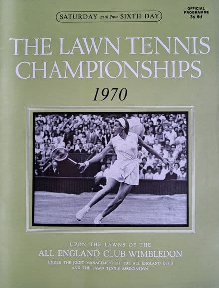 Wimbledon Championships Programme (1970, Jun 27th, Day 6) No Writing