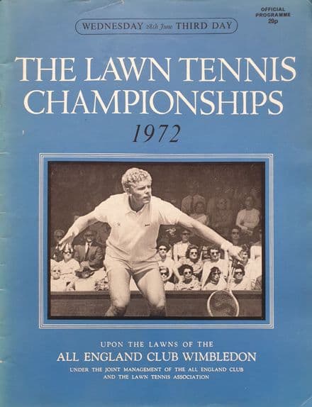 Wimbledon Championships Programme (1972, Jun 28th, Day 3)