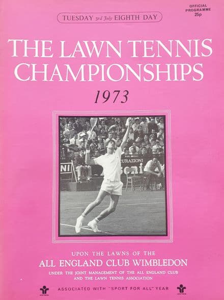 Wimbledon Championships Programme (1973, July 3rd, Day 8)