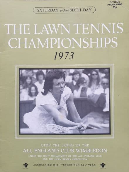Wimbledon Championships Programme (1973, Jun 30th, Day 6)