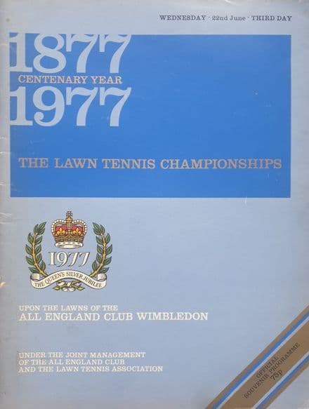 Wimbledon Championships Programme (1977, Jun 22nd, Day 3)