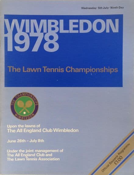 Wimbledon Championships Programme (1978, Jul 5th, Day 9)