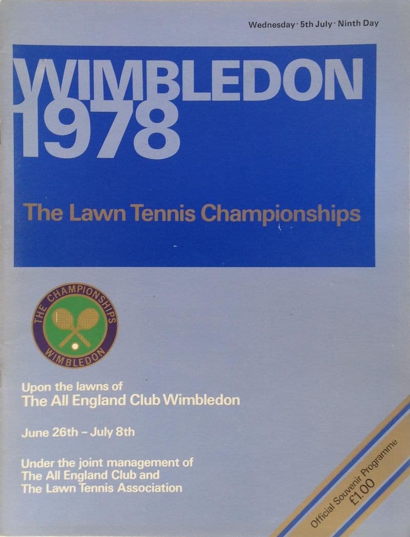Wimbledon Championships Programme (1978, Jul 5th, Day 9)