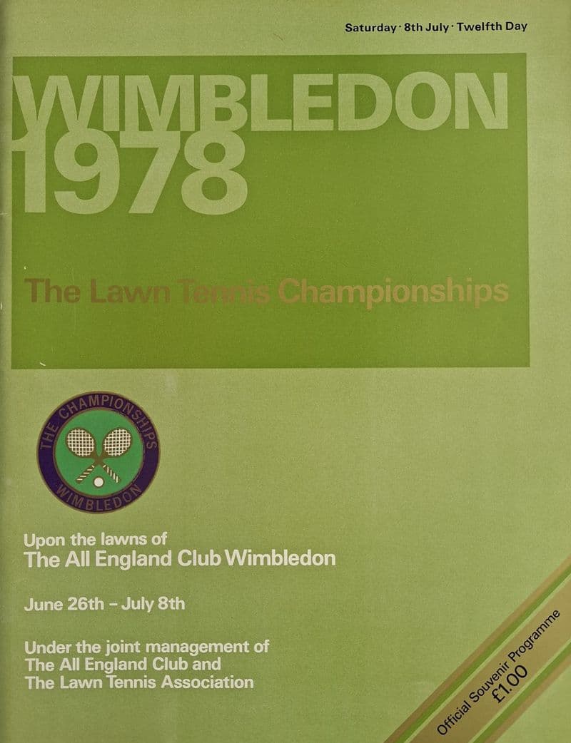 Wimbledon Championships Programme (1978, Jul 8th, Day 12)