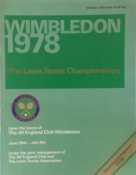 Wimbledon Championships Programme (1978, Jun 26th, Day 1)