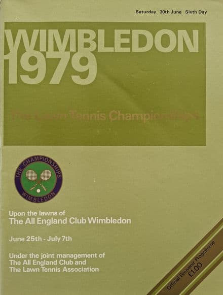 Wimbledon Championships Programme (1979, Jun 30th, Day 6)
