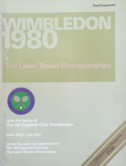 Wimbledon Championships Programme (1980, Final Programme)