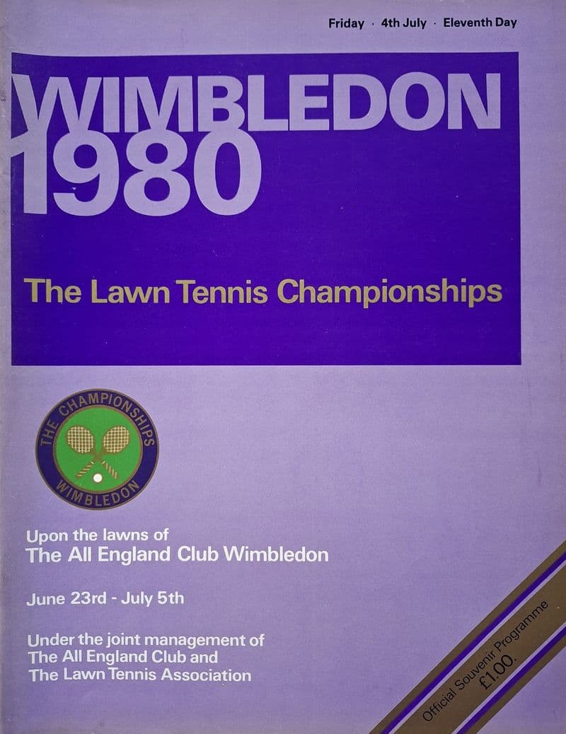 Wimbledon Championships Programme (1980, July 4th, Day 11)