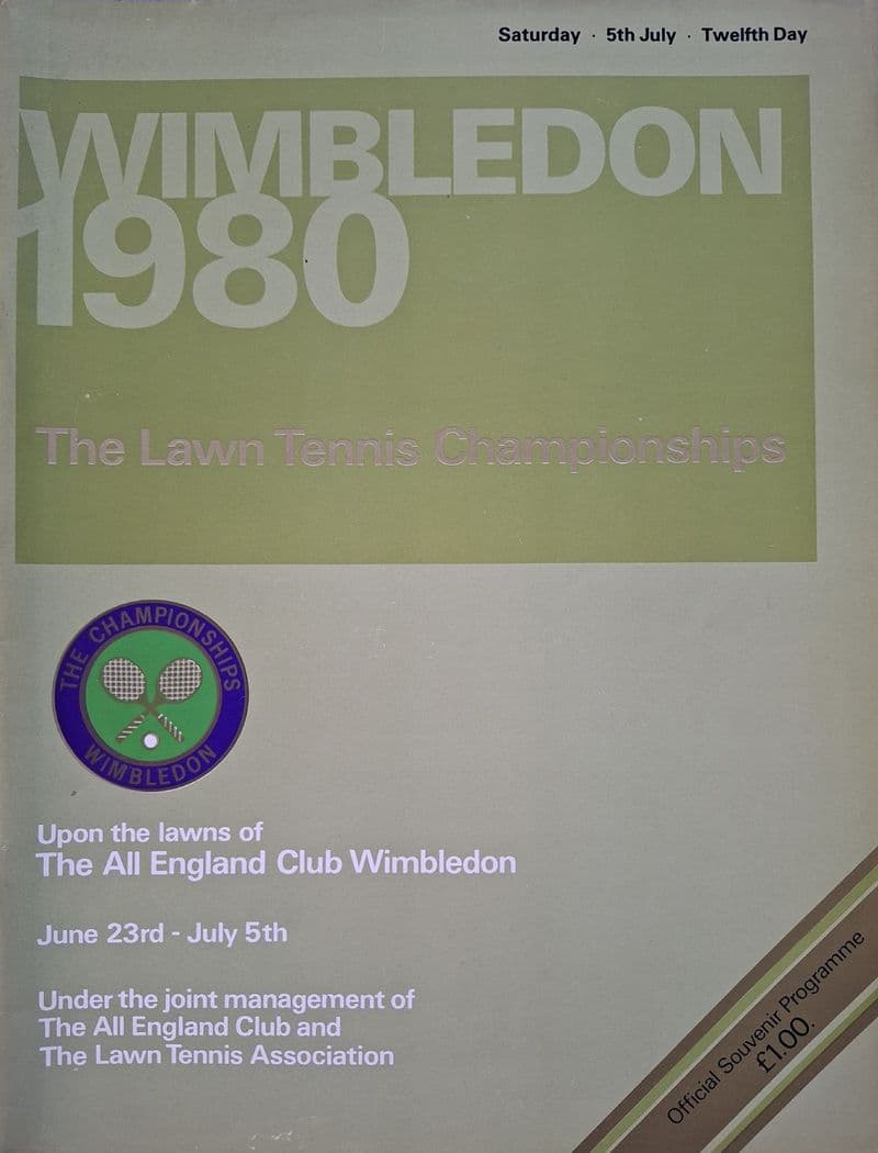 Wimbledon Championships Programme (1980, July 5th, Day 12)