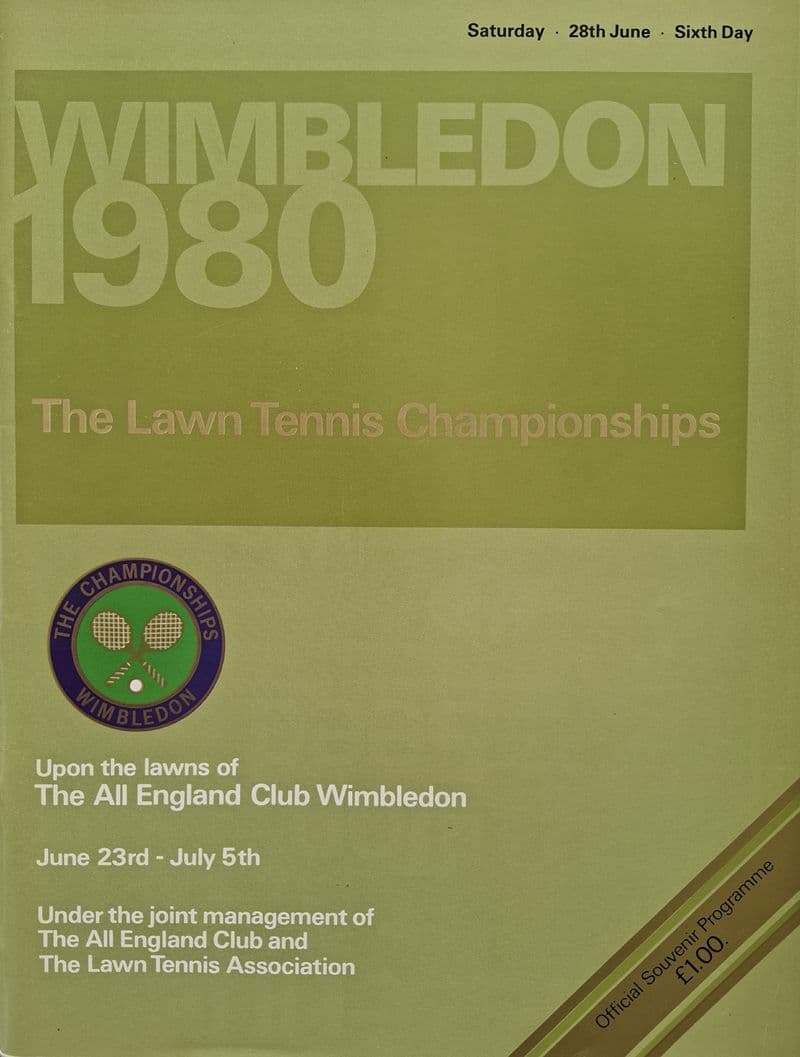Wimbledon Championships Programme (1980, Jun 28th, Day 6)