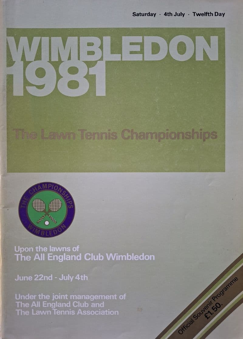 Wimbledon Championships Programme (1981, July 4th, Day 12)