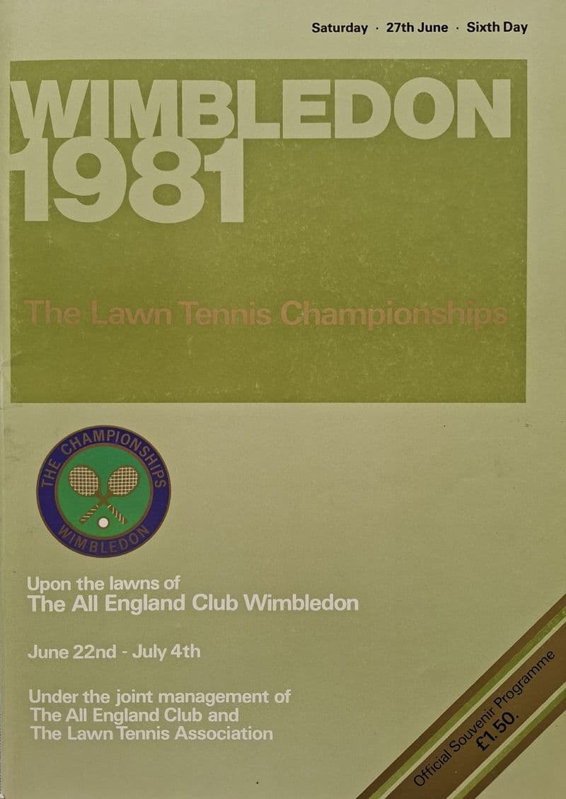 Wimbledon Championships Programme (1981, Jun 27th, Day 6)