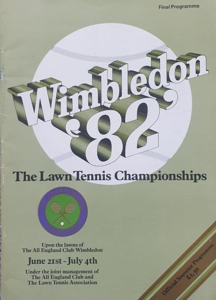 Wimbledon Championships Programme (1982, Final Programme)