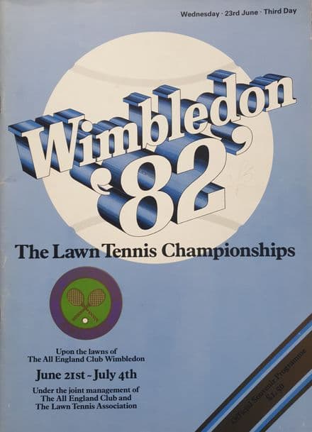 Wimbledon Championships Programme (1982, June 23rd, Day 3)