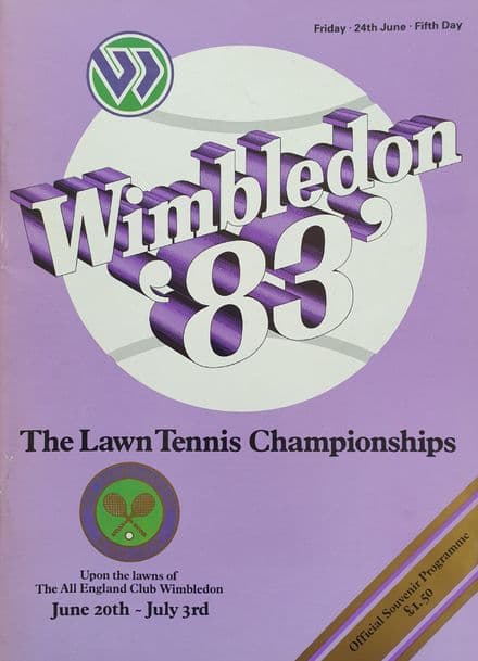 Wimbledon Championships Programme (1983, Jun 24th, Day 5)