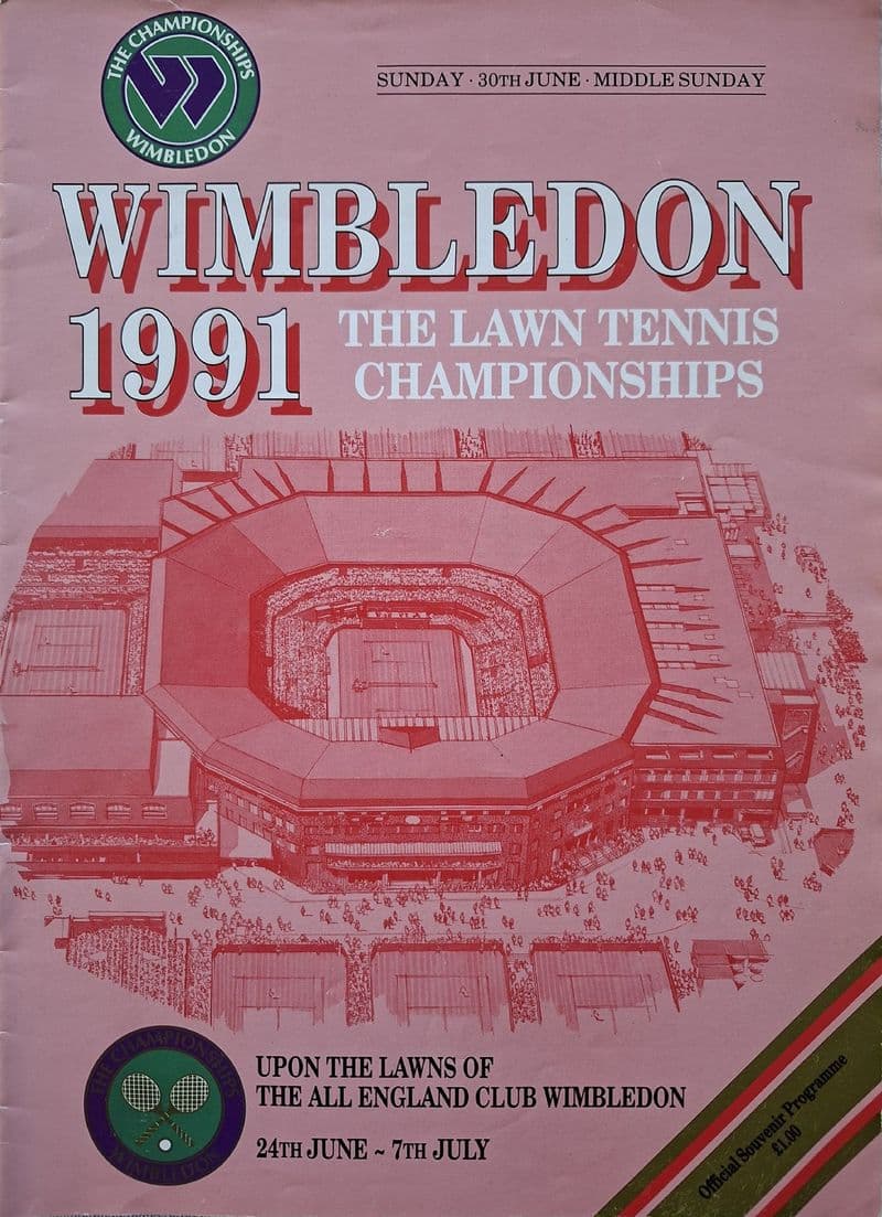 Wimbledon Championships Programme (1991, Jun 30th, Middle Sunday)
